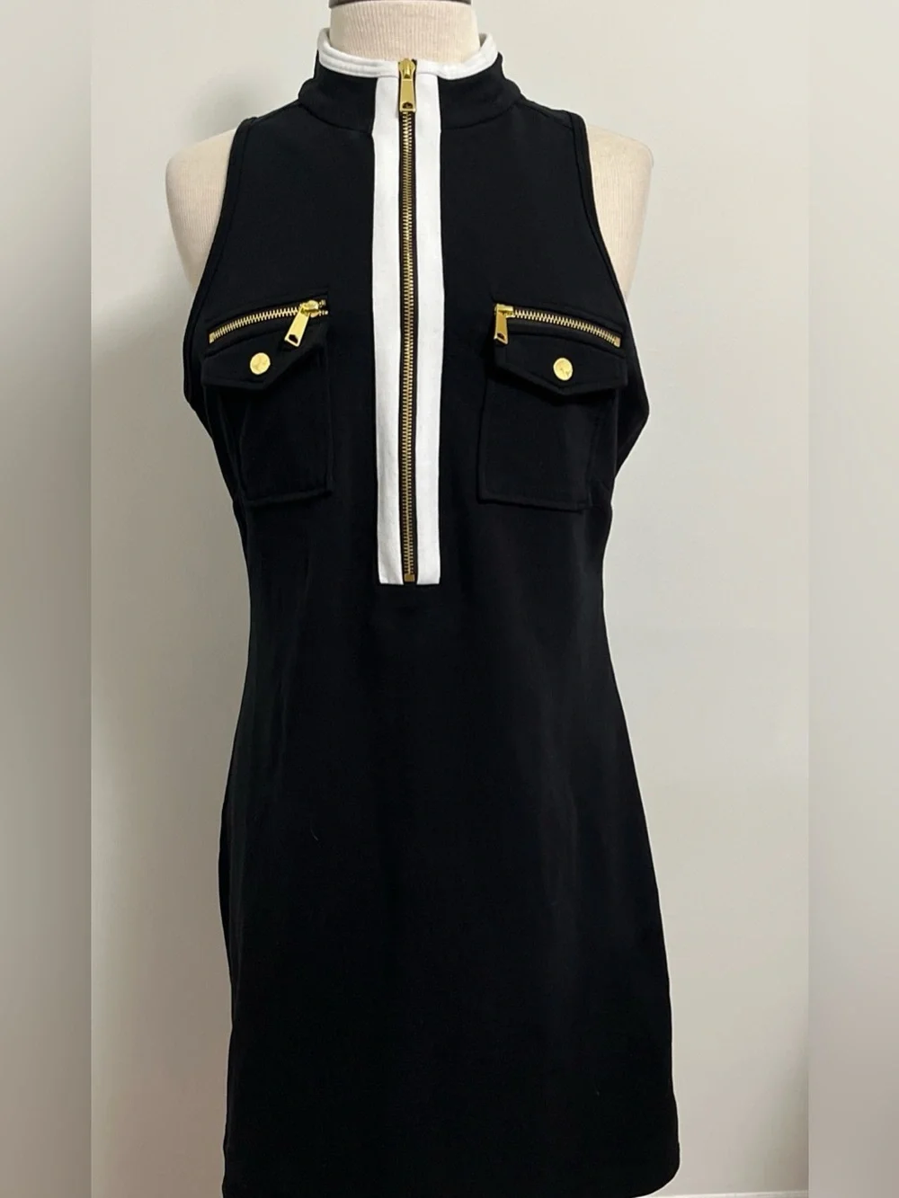 Boston Proper Sleeveless Chic Zip Racerback Dress - Picture 3 of 9